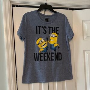 Juniors Navy Minions Weekend T-Shirt